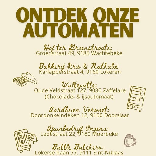 Instagram-post: Ontdek onze automaten, met de adressen